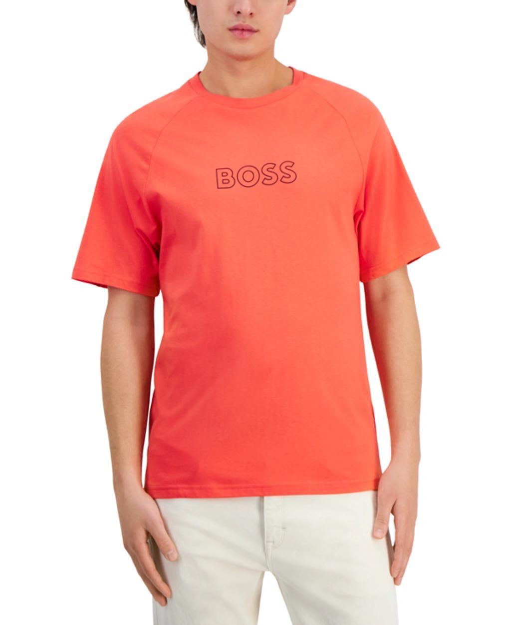 HUGO BOSS Boss By  Logo T-shirt, Created For Macy's In Medium Red Product Image