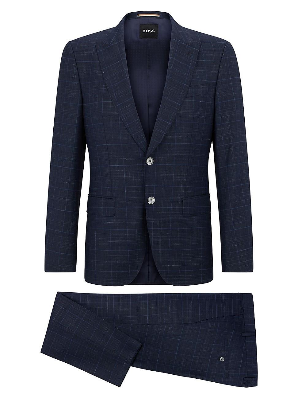 Mens Slim-Fit Suit in a Checked Virgin Wool Blend Product Image