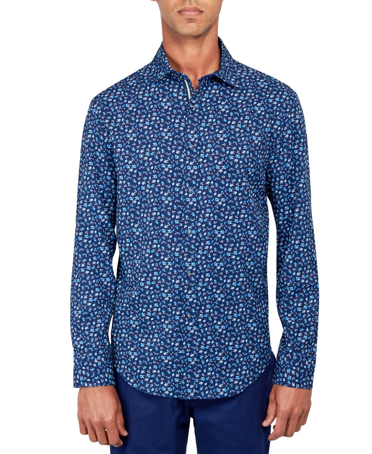 Society of Threads Mens Regular-Fit Non-Iron Performance Stretch Micro Flower-Print Button-Down Shirt Product Image