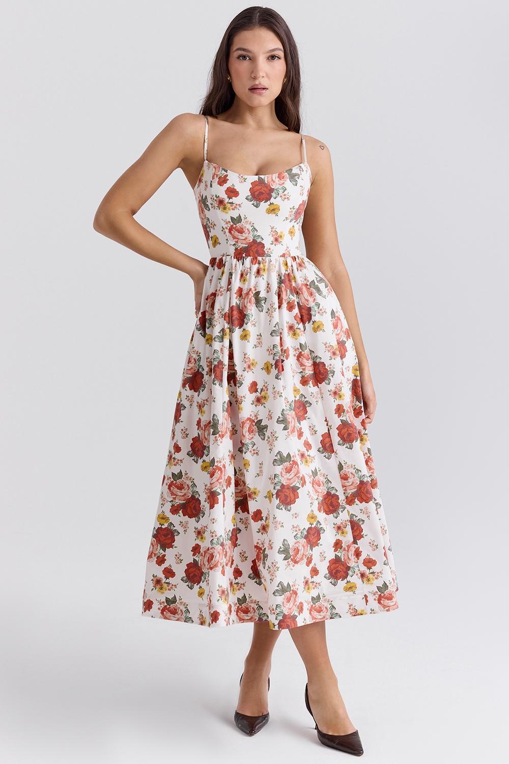 Lolita Italian Rose Print Cotton Corset Sundress Product Image