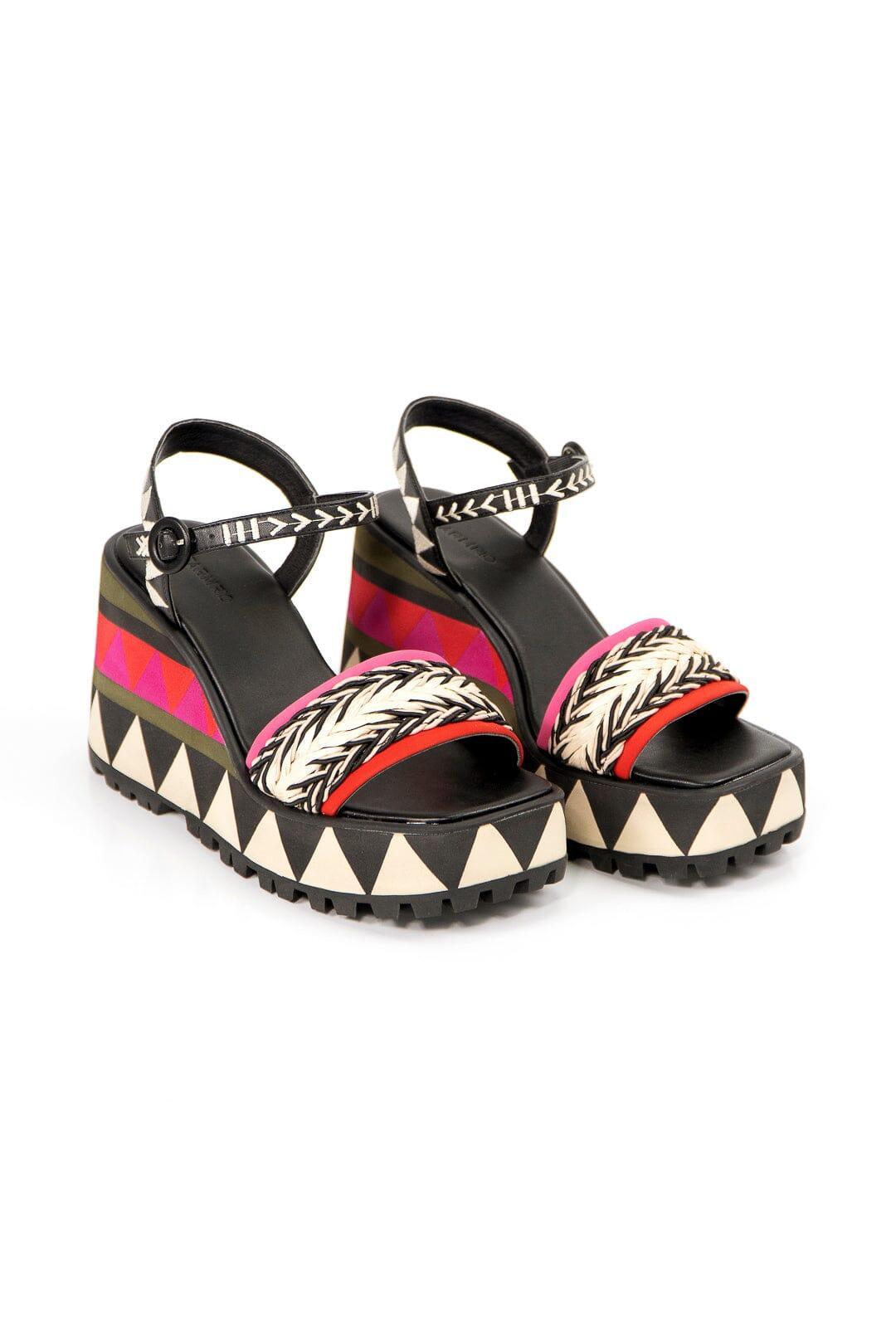 Colorful Graphic Platform Sandal Product Image