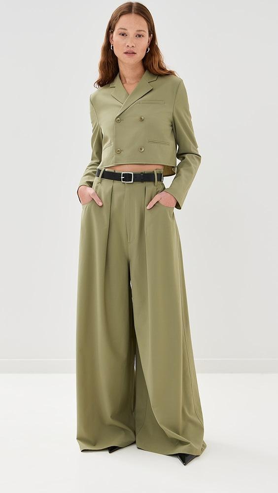 Tibi Tropical Wool Cropped Lean Shirt Jacket | Shopbop Product Image