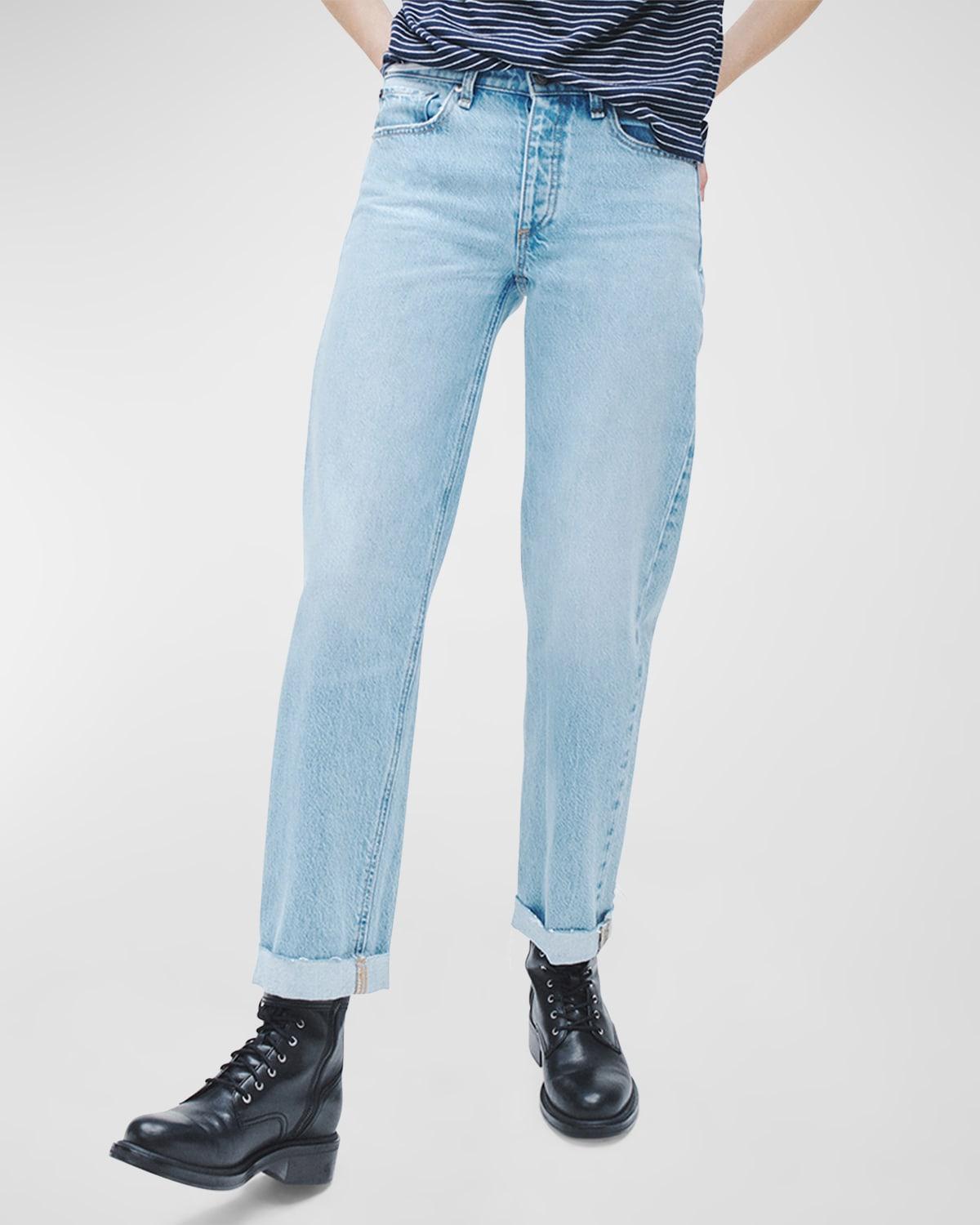 Womens Dre Low-Rise Baggy Straight-Leg Jeans Product Image