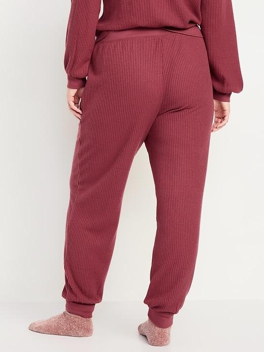 High-Waisted Waffle Lounge Joggers Product Image