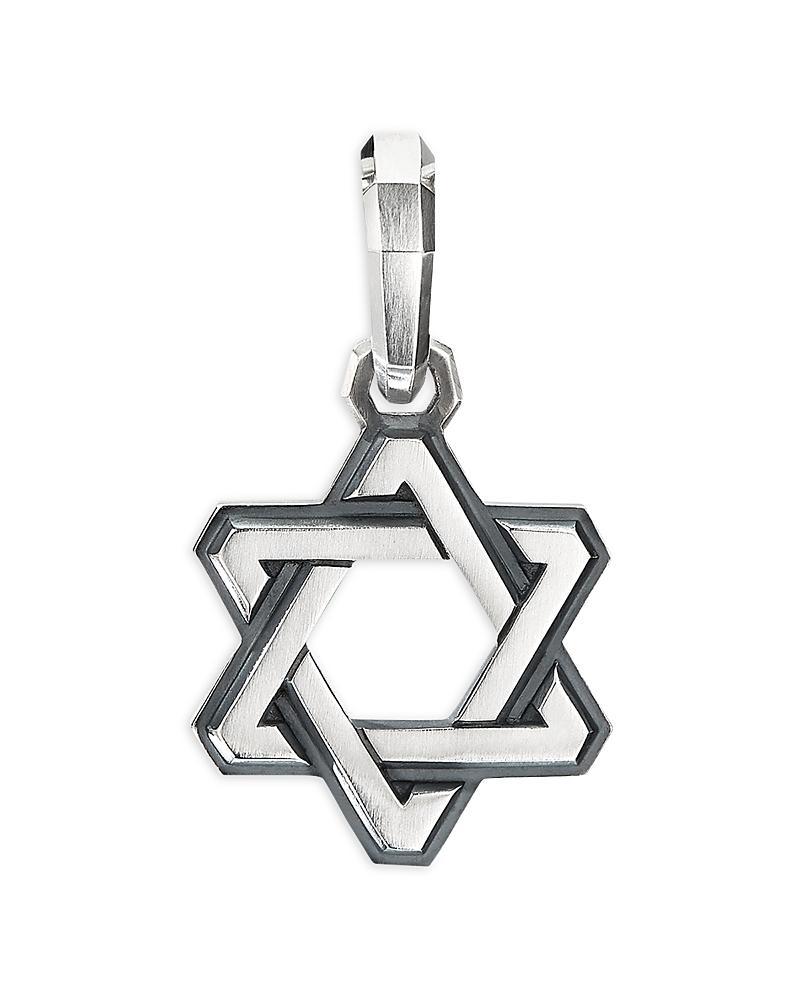 Mens Deco Star of David Sterling Silver Pendant Product Image