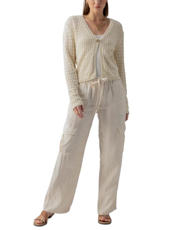 Sanctuary Open Knit Cardigan (Birch) Women's Clothing Product Image