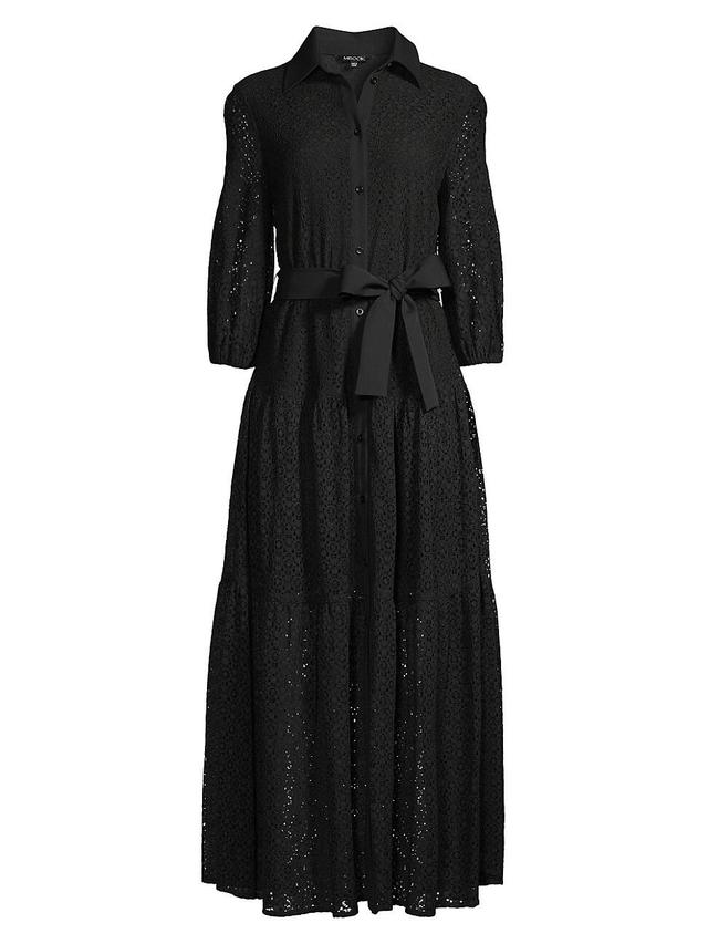 Misook Tie Waist Lace Maxi Dress Product Image