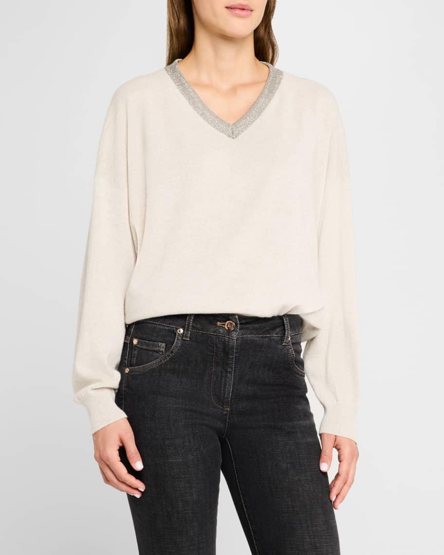 Monili V-Neck Cashmere Boyfriend Sweater Product Image