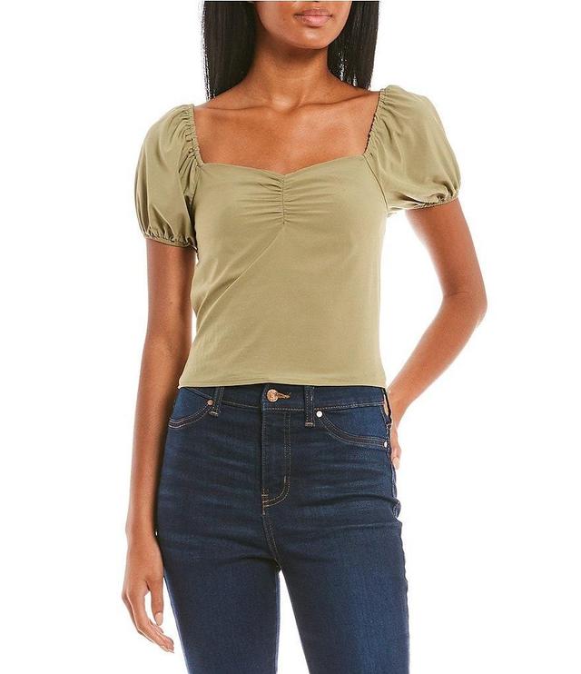 Evolutionary Sweetheart Neck Short Sleeve Cinched Front Top Product Image