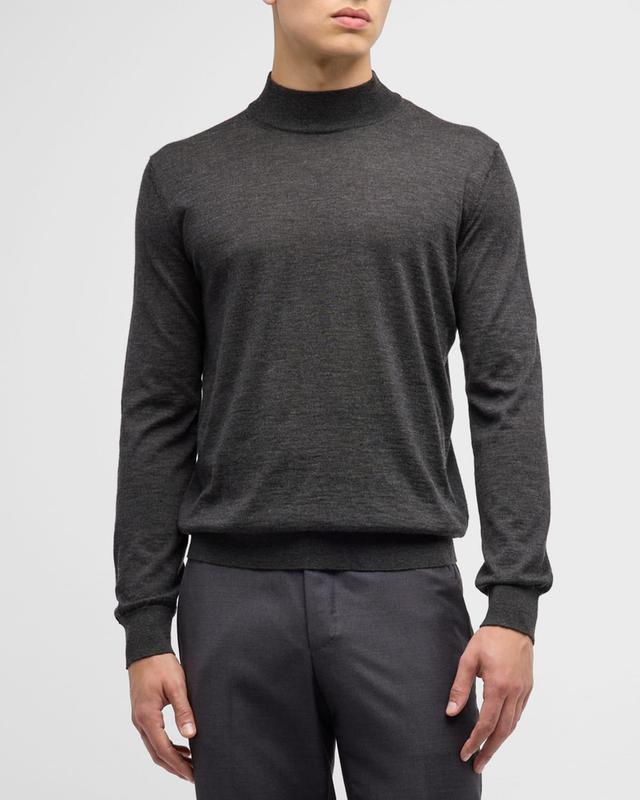 Mens Cashmere-Silk Mock Neck Sweater Product Image