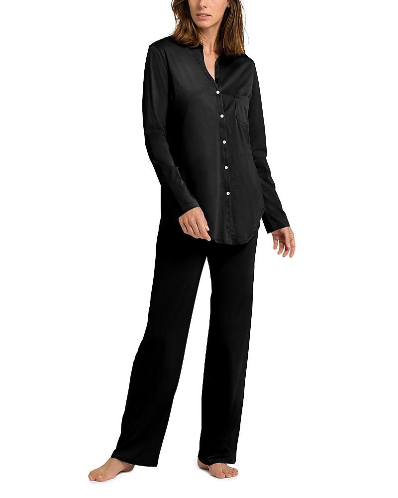 Womens 2-Piece Button-Front Long Pajama Set Product Image