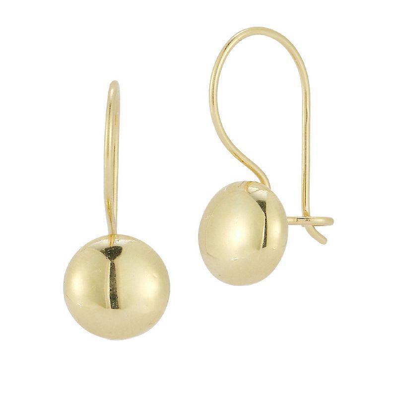 LUMINOR GOLD 14k Gold Polished Ball Earrings, Womens, Yellow Product Image