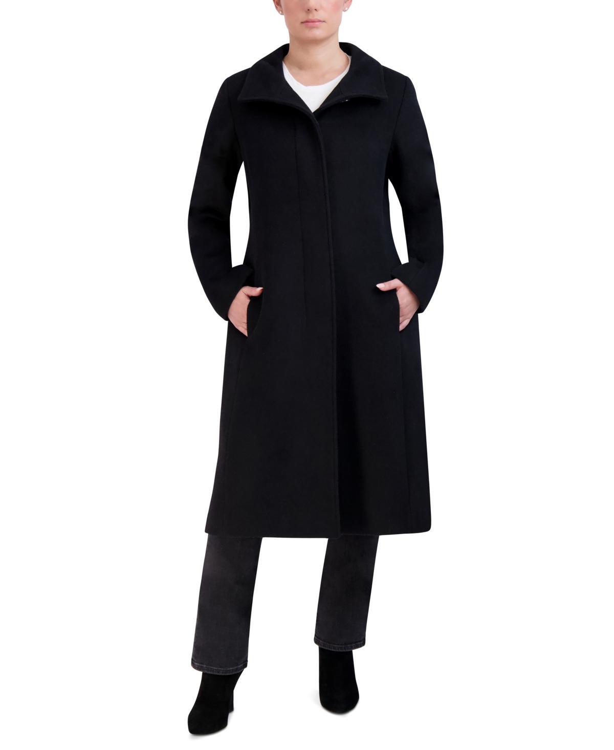 Cole Haan Long Sleeve Button Front Wool Blend Coat Product Image