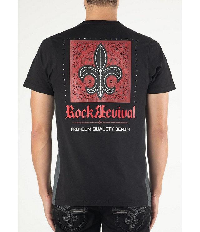 Rock Revival Studded Paisley Fleur-De-Lis Short Sleeve Graphic T-Shirt Product Image