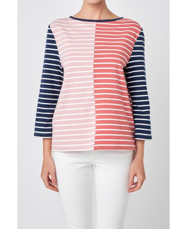 English Factory Stripe Colorblock Top Product Image