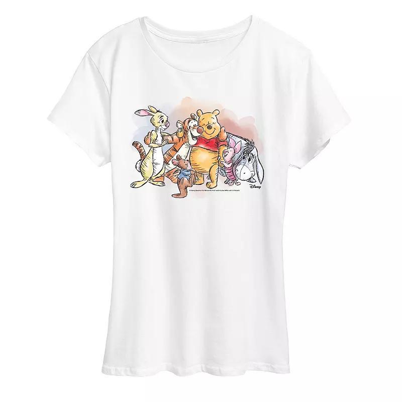 Disneys Winnie The Pooh Womens Watercolor Graphic Tee Product Image