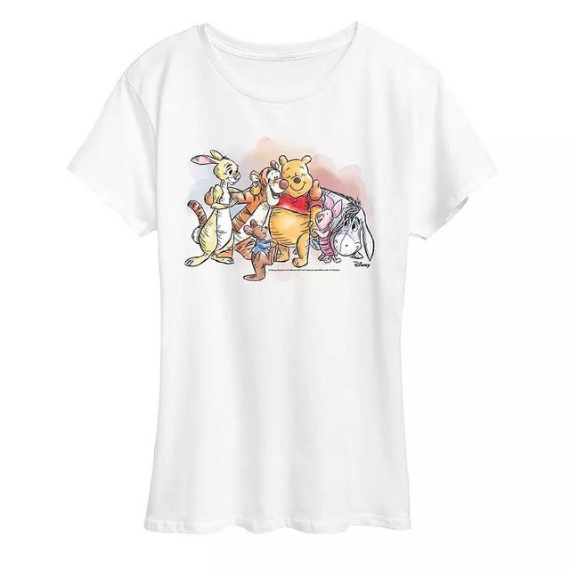 Disneys Winnie The Pooh Womens Watercolor Graphic Tee Product Image