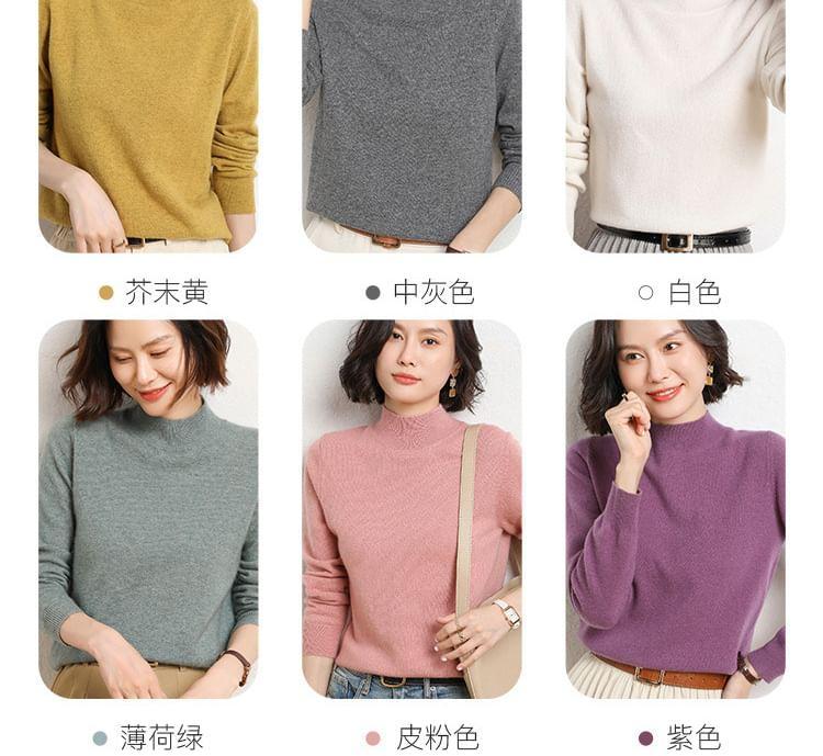 Mock Neck Ribbed Sweater Product Image