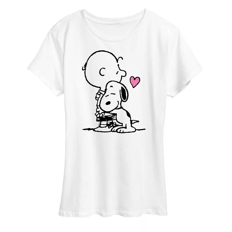 Womens Peanuts Snoopy & Charlie Brown Hug Graphic Tee, Girls Grey Gray product image