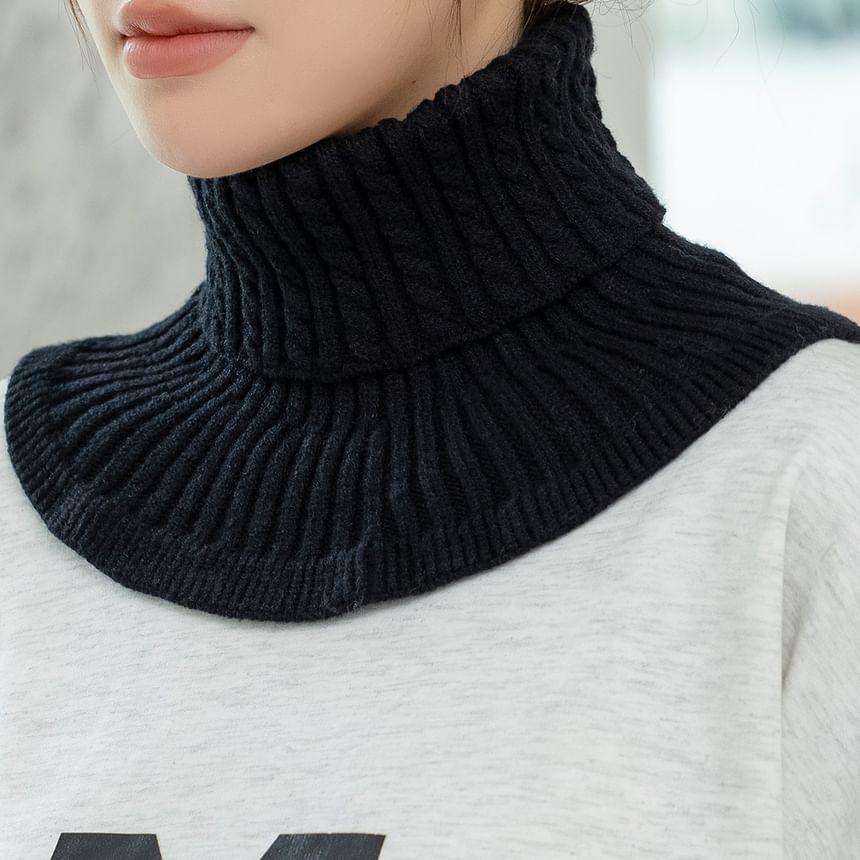 Turtleneck Plain Cable-Knit Decorative Collar Product Image