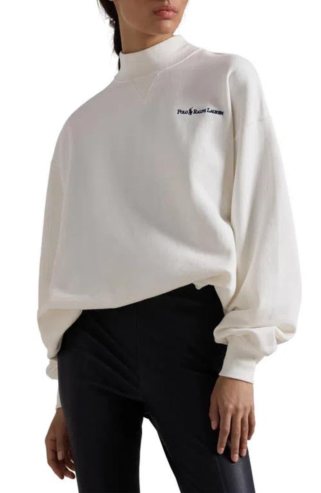 POLO RALPH LAUREN Vintage Logo Oversize Mock Neck Sweatshirt In Nevis Product Image