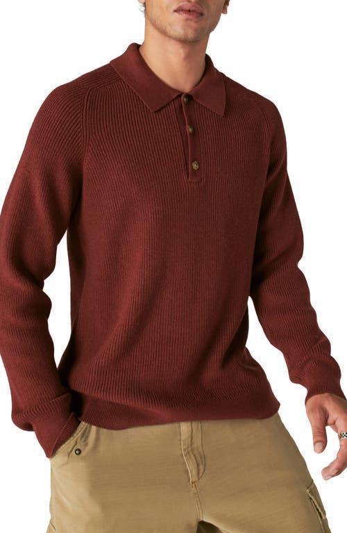 Lucky Brand Cloud Soft Rib Cotton Blend Polo Sweater Product Image