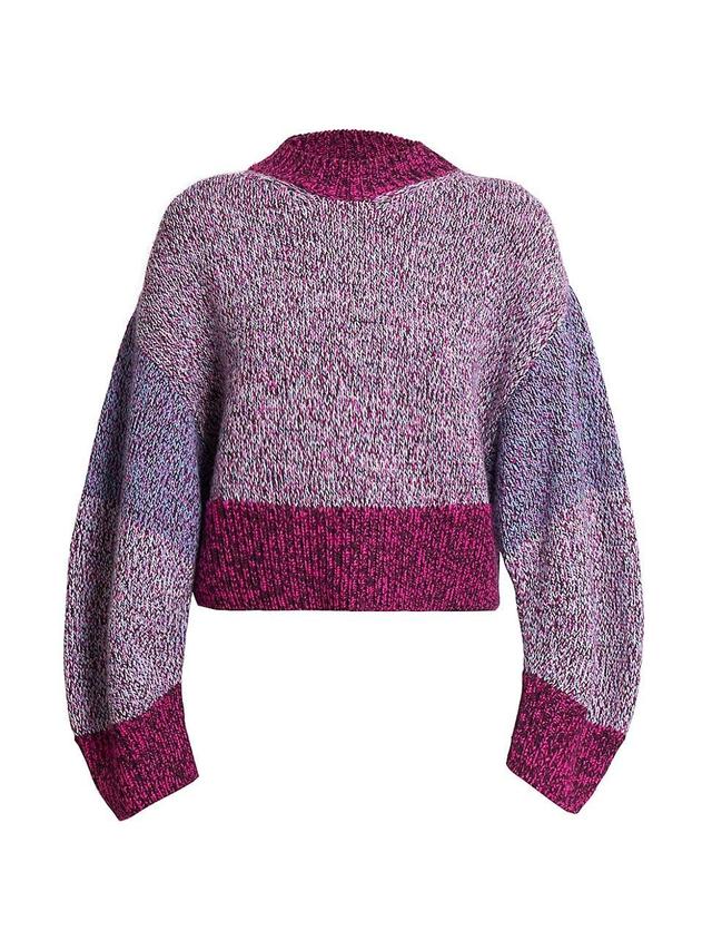 Womens Colorblocked Marled Wool Sweater Product Image