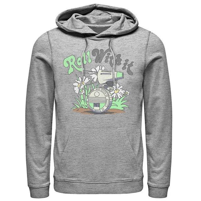 Mens Star Wars The Rise of Skywalker D-0 Roll With It Graphic Hoodie Athletic Grey Product Image