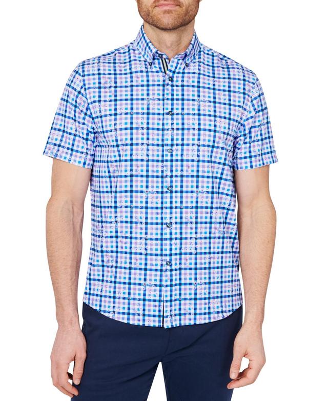 Society of Threads Mens Slim-Fit Plaid Button-Down Performance Shirt Product Image