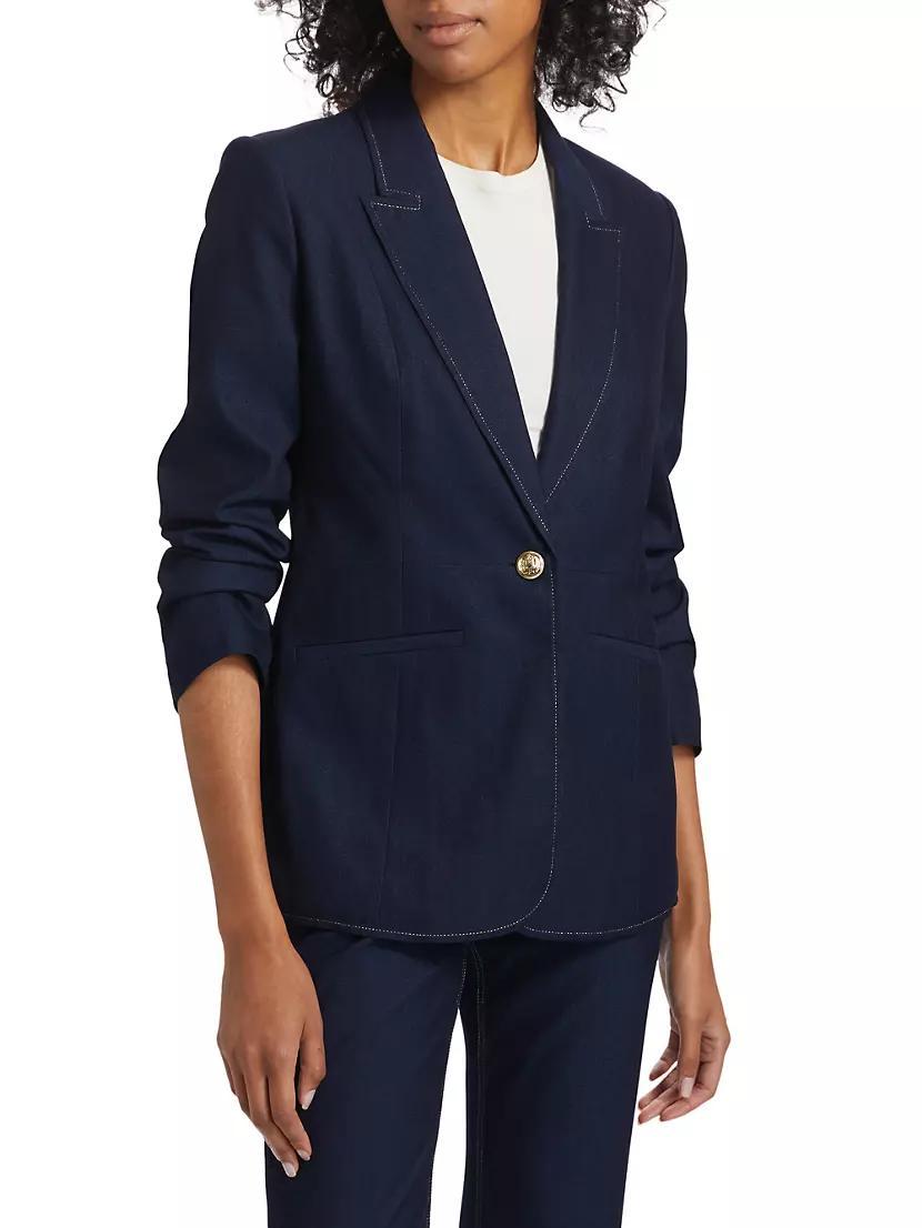 Gavi Twill SIngle-Button Blazer Product Image