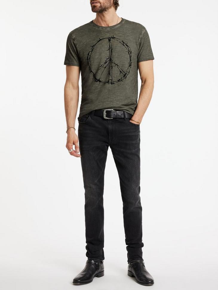 John Varvatos Barbwire Dark Moss Peace Tee Product Image