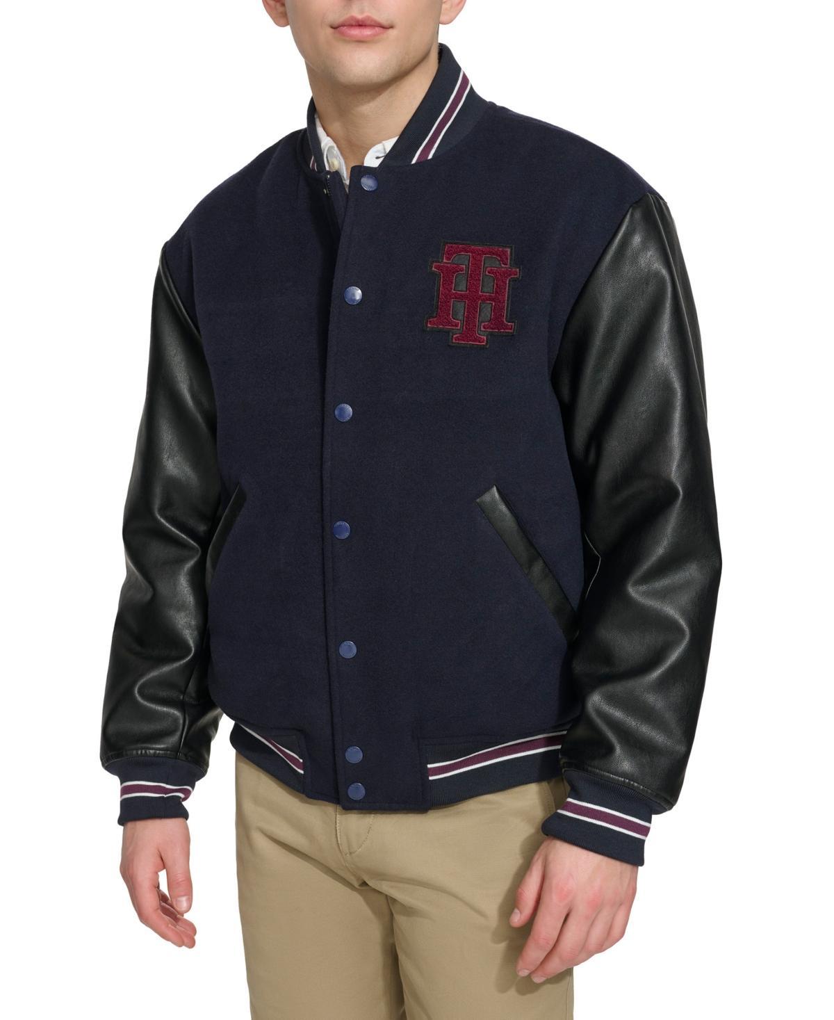 Tommy Hilfiger Mens Wool Mix Logo Varsity Jacket Product Image