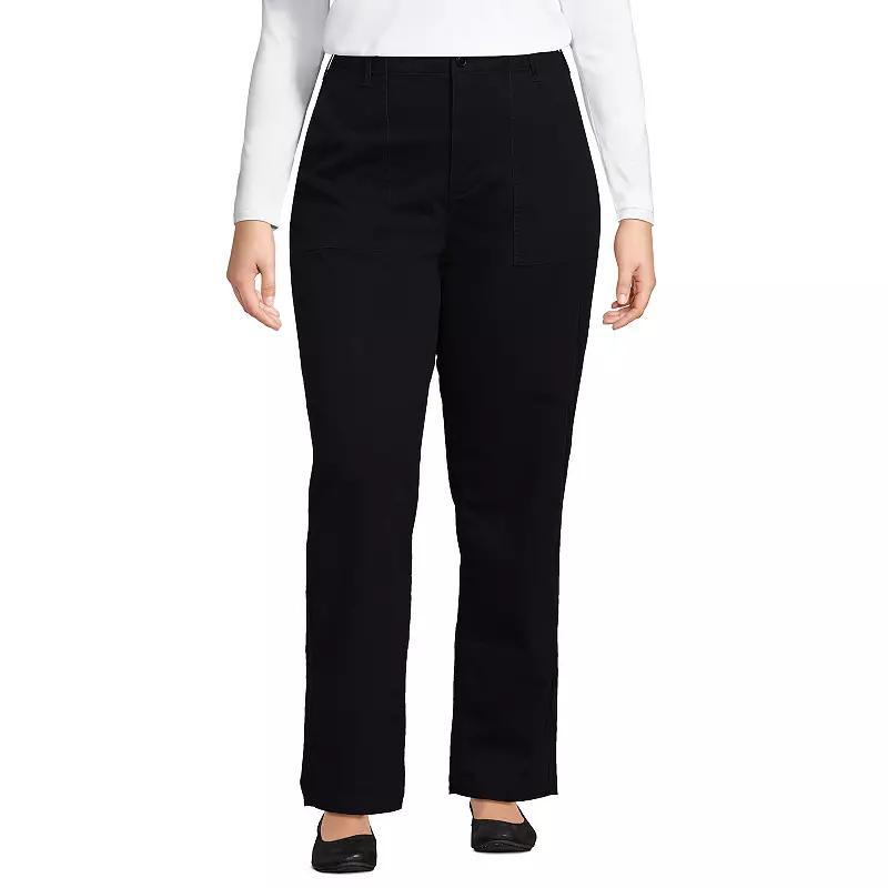 Plus Size Lands End High-Rise Chino Utility Straight Leg Pants, Womens Product Image