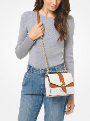 Greenwich Small Color-Block Logo and Saffiano Leather Crossbody Bag Product Image