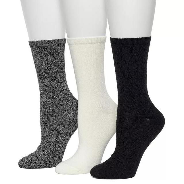 Womens Cuddl Duds 3-Pack Plushfill Midweight Circles Texture Crew Socks Product Image