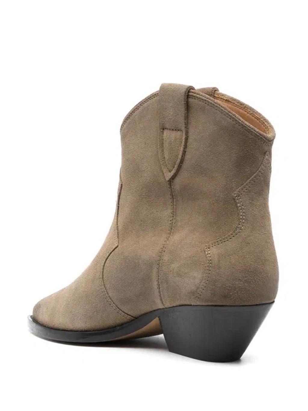 ISABEL MARANT Women's Dewina Leather Boots In Dove Grey Product Image