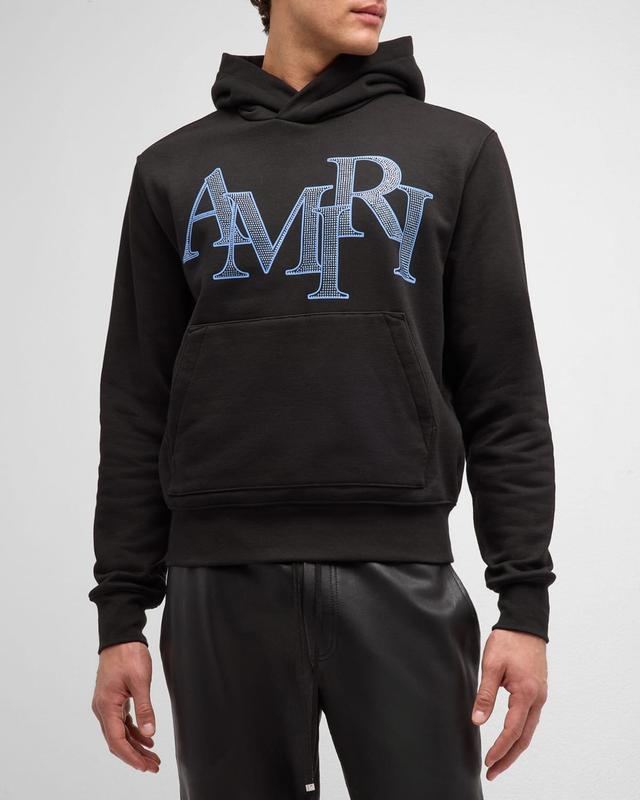 Mens Crystal Staggered Logo Hoodie Product Image