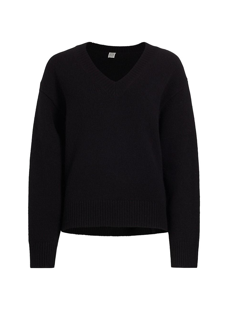 Womens Wool-Cashmere V-Neck Sweater product image