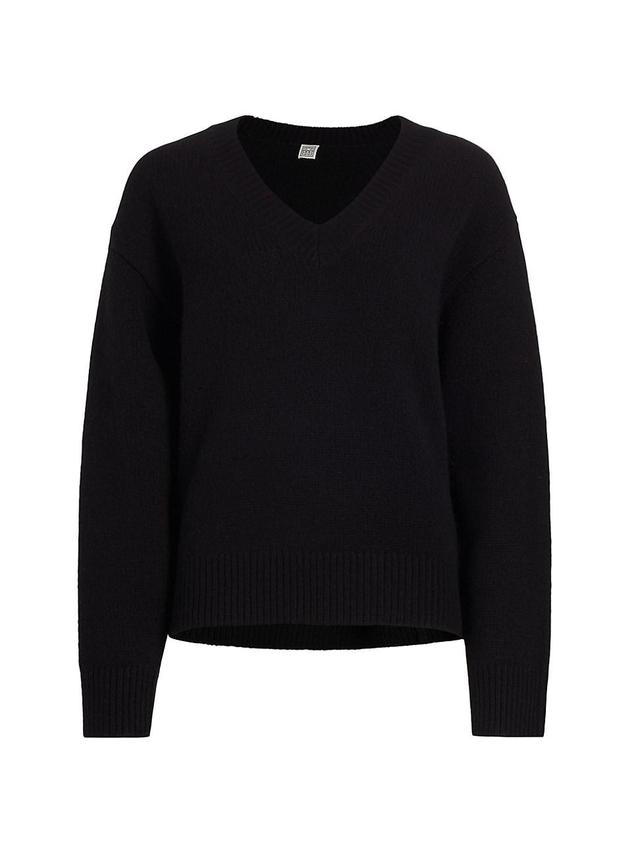 Womens Wool-Cashmere V-Neck Sweater Product Image