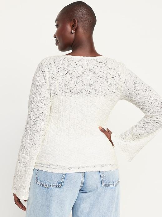 Textured Lace Scoop-Neck Top Product Image