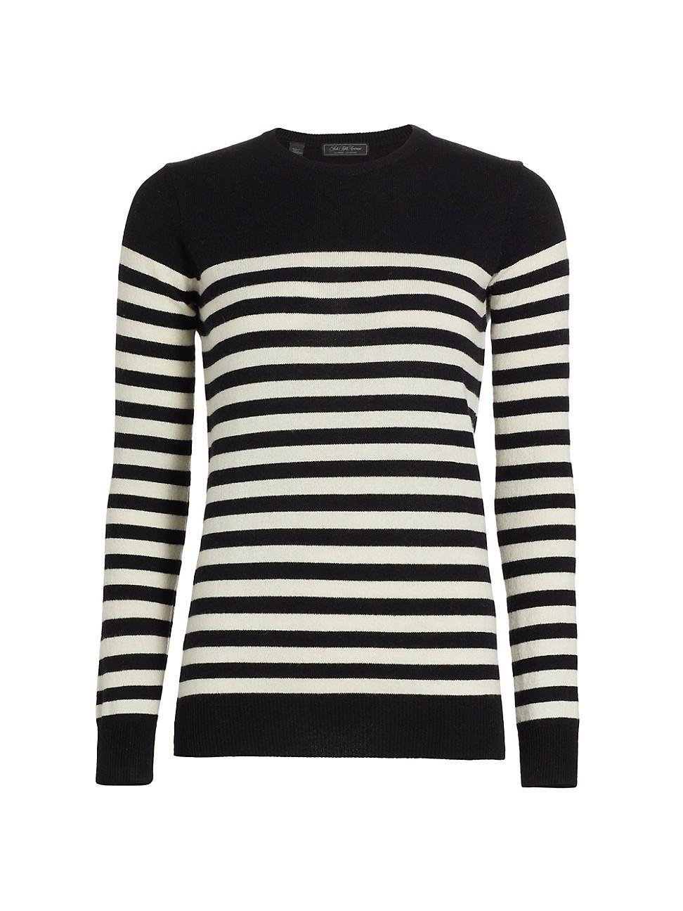 Womens Striped Cashmere Sweater Product Image