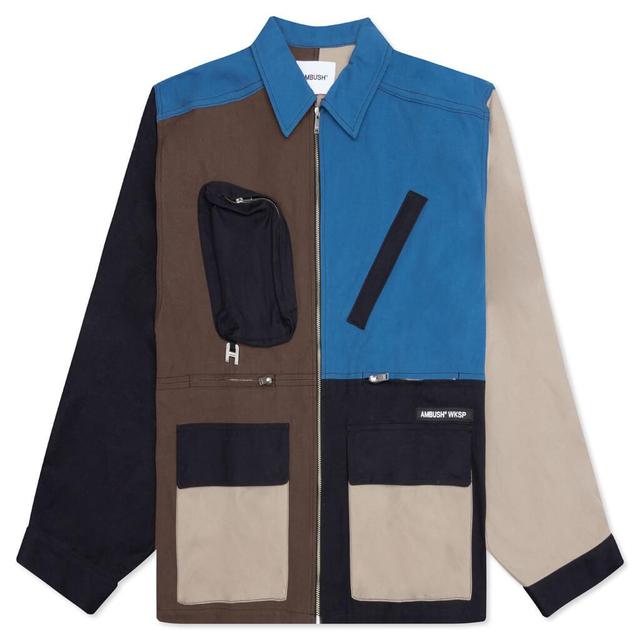 Panelled Worker Jacket - Brown Male Product Image