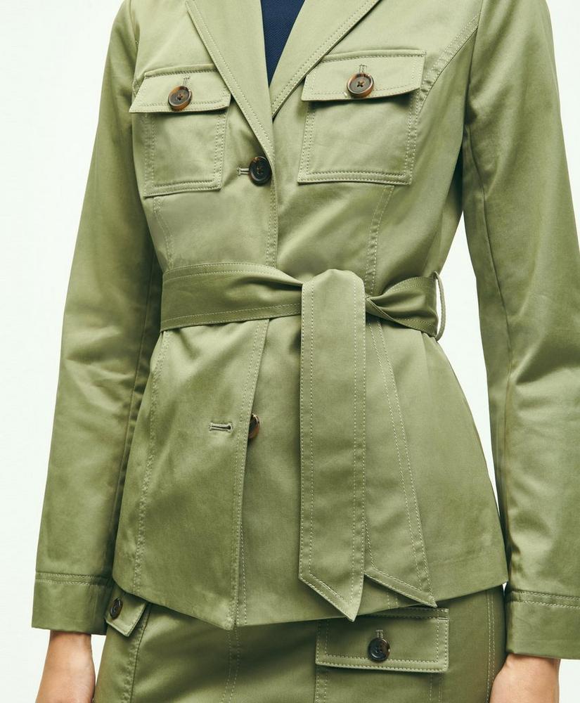 Stretch Cotton Twill Belted Safari Jacket product image