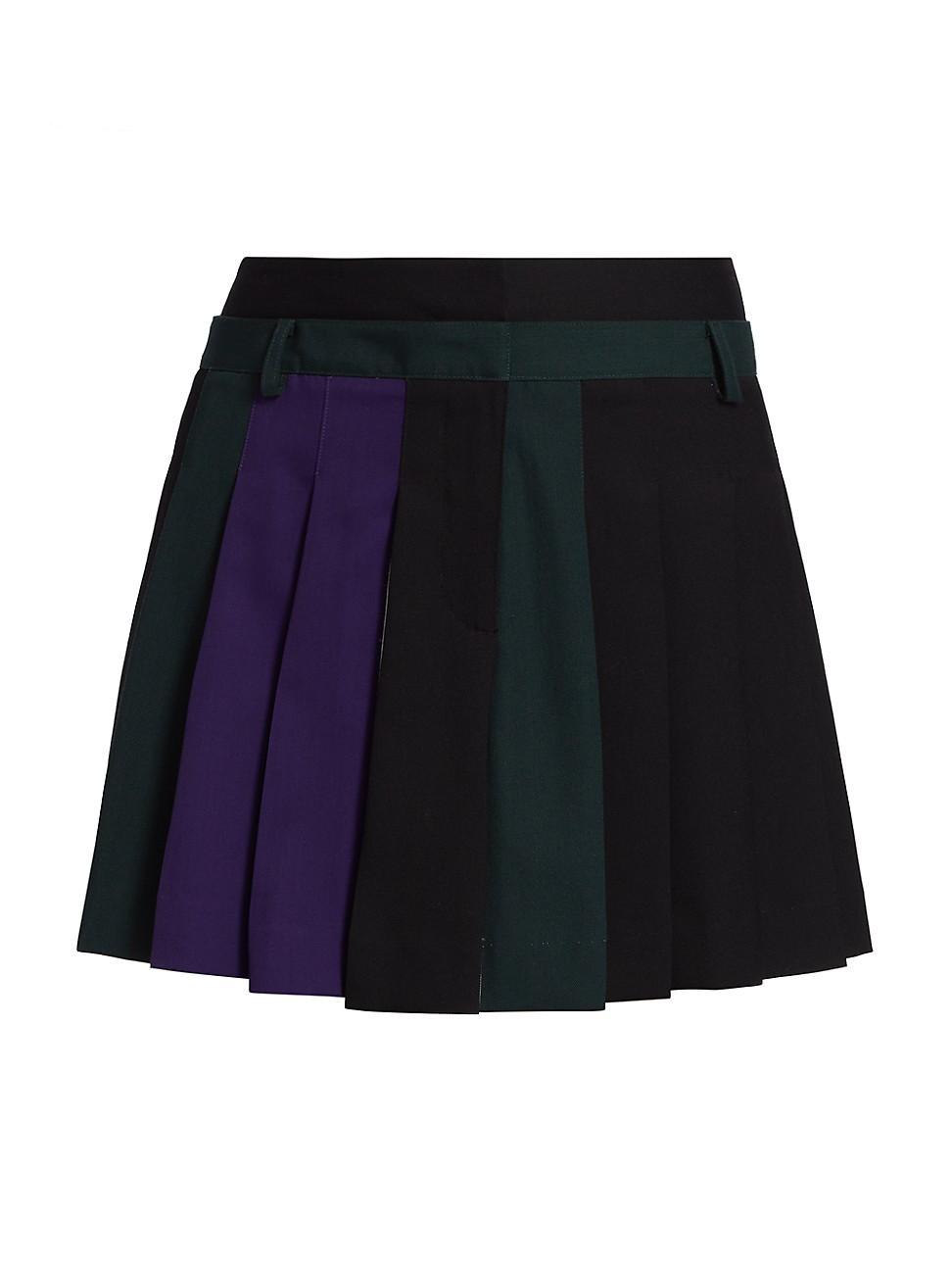 Womens Savanna Pleated Wool Miniskirt Product Image