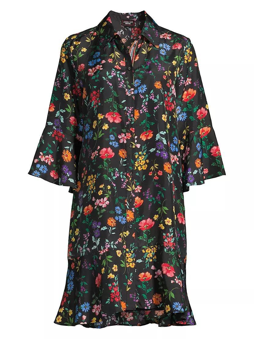 Harper Floral Silk Flounce Minidress product image