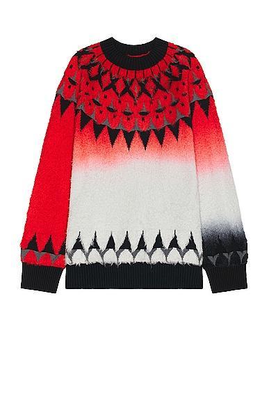 Sacai Jacquard Knit Pullover in Red Product Image