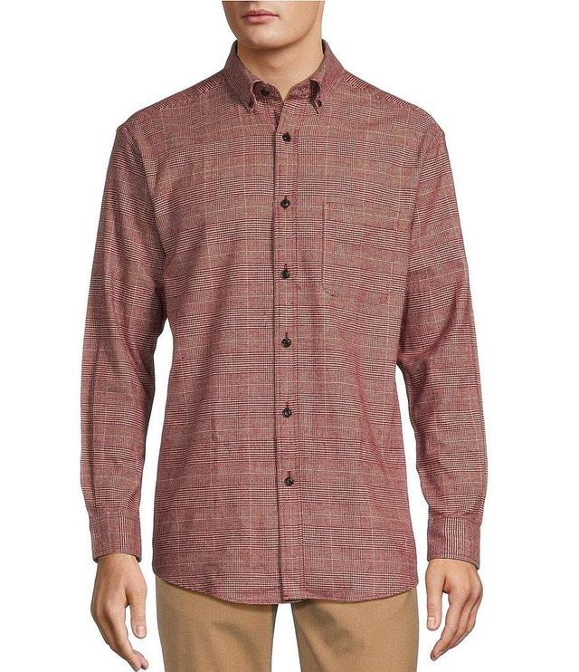 Roundtree & Yorke Long Sleeve Glen Plaid Portuguese Flannel Sport Shirt Product Image