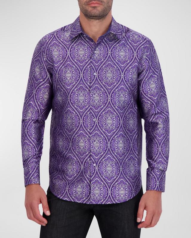 Mens Sovereignty Jacquard Silk Button-Front Shirt Product Image