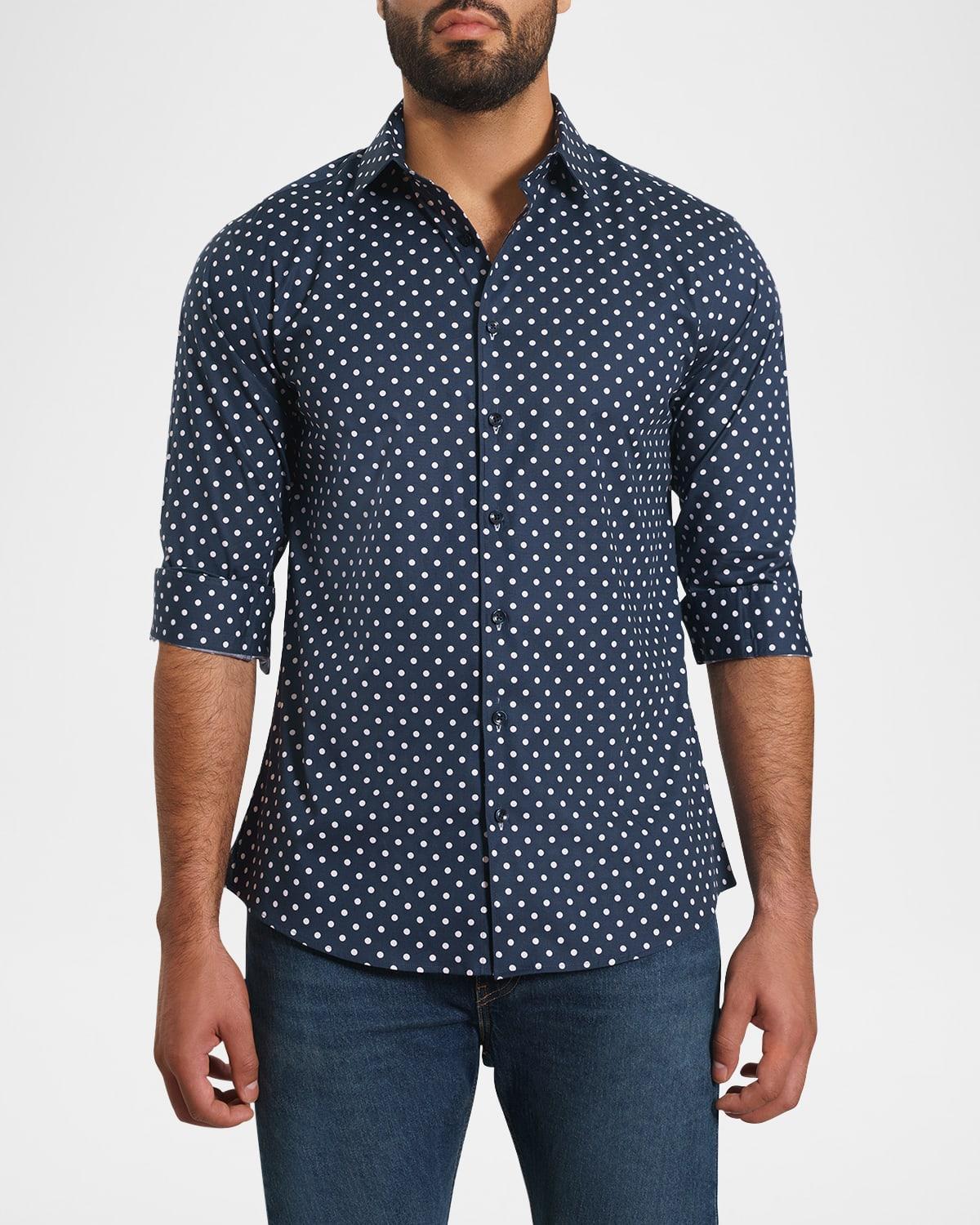 Mens Polka Dot Sport Shirt Product Image