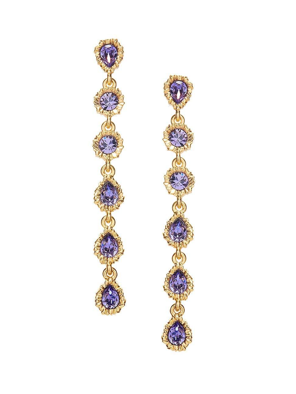 Womens Lintzer Goldtone & Glass Crystal Drop Earrings Product Image